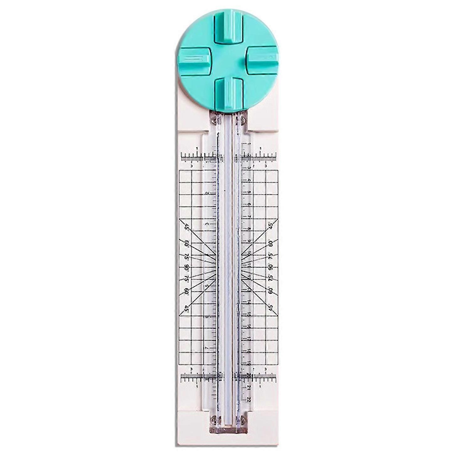 4 in 1 Craft Paper Trimmer with Scale Precision Cutting 4 Rotating Blades Straight Wavy Dotted