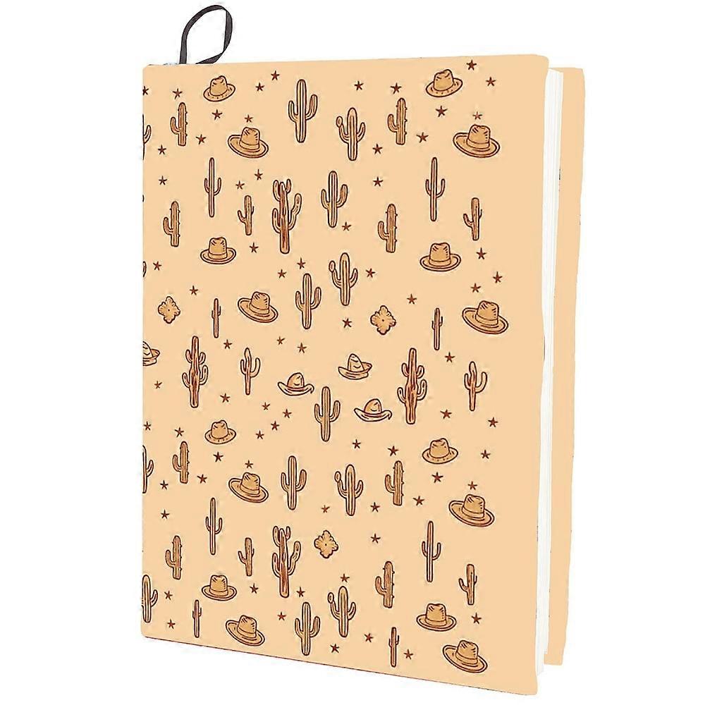 Polyester Book Covers Elastic Notebook Wraps Rectangle Cactus 400x250mm