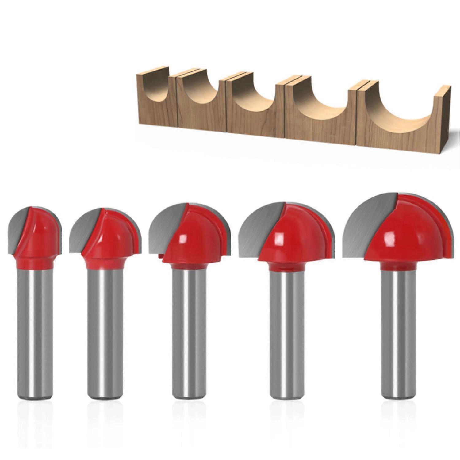 5 Pcs Round Bottom Wood Milling Cutter, 8mm Router Bit, Engraving End Mill Cutting Tool, Wood Milling Cutter Planer Woodworking Tool (5)