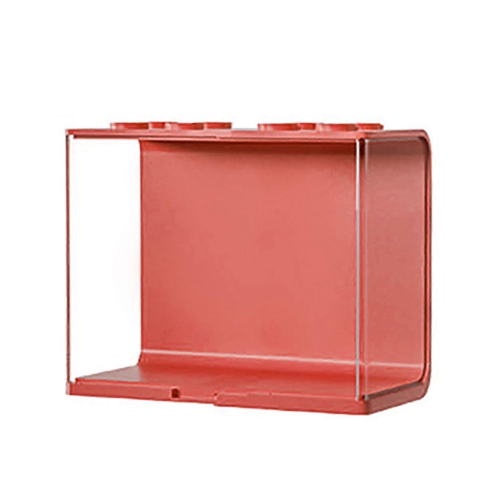Doll Display Case ABS Transparent Stackable Clear Display Box Toy Storage Stand for Mini Figures Collectibles Large Red