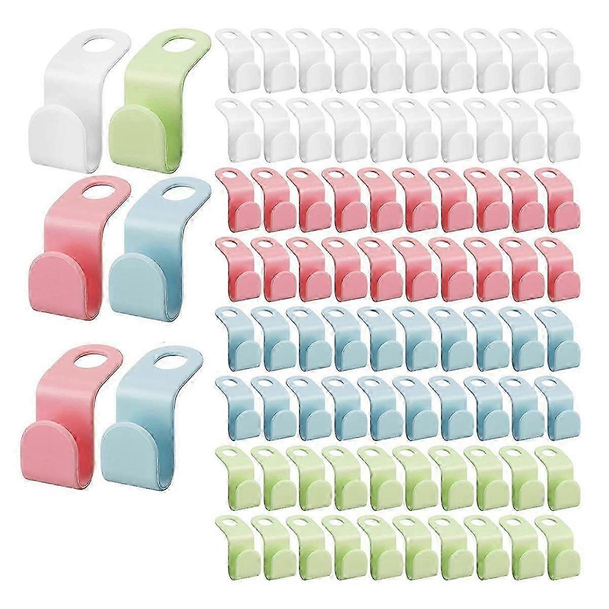 400 Pcs Clothes Hanger Connector Hooks 4 Colors Cascading Hanger Hooks Heavy Duty Connecting Buckle