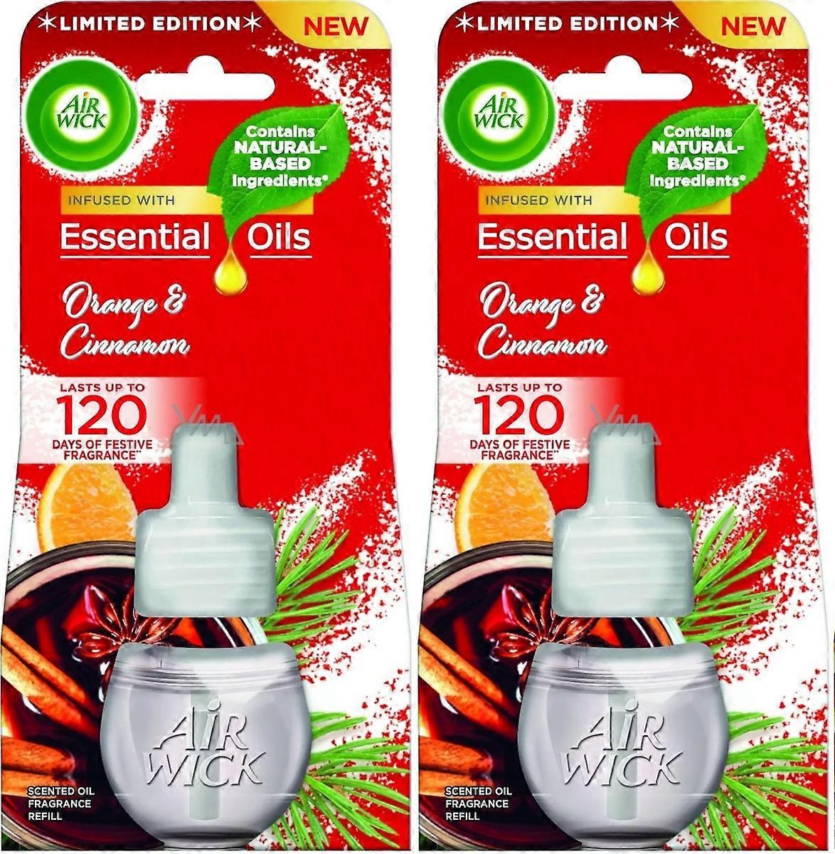 2 X Air Wick Electrical Plugin Oil Refills - Orange & Cinnamon