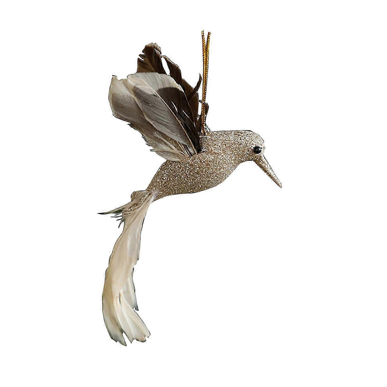 christmas tree Gold Christmas Tree Decoration Bird Colorful Feathers Simulation Bird Gardening Branch Decoration