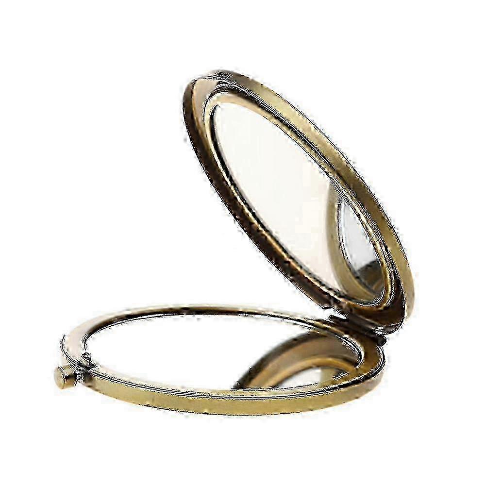Mini Portable Double Sides Makeup Mirror Pocket Mirror (Antique Bronze)