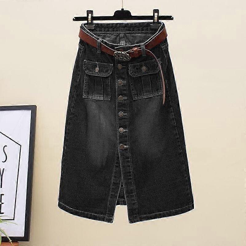 Women's Spring and Summer Wide Leg Slim Split Package Hip Denim Sexy High Waist Skirt