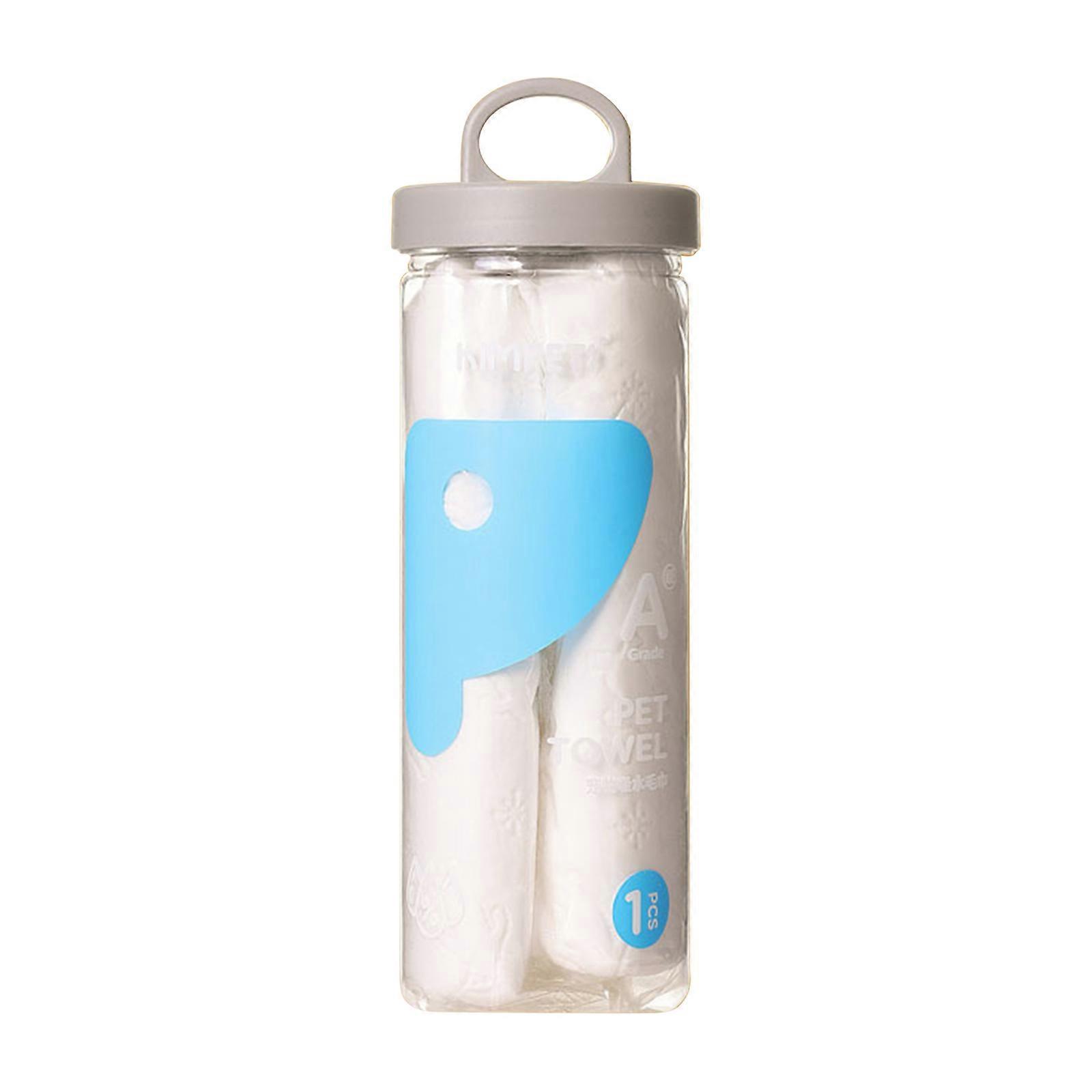 Dog Towel for Drying Super Absorbent Cartoon Pattern Puppy Bath Towels for Pet Cat Soft Lightweight with Storage Bottle White