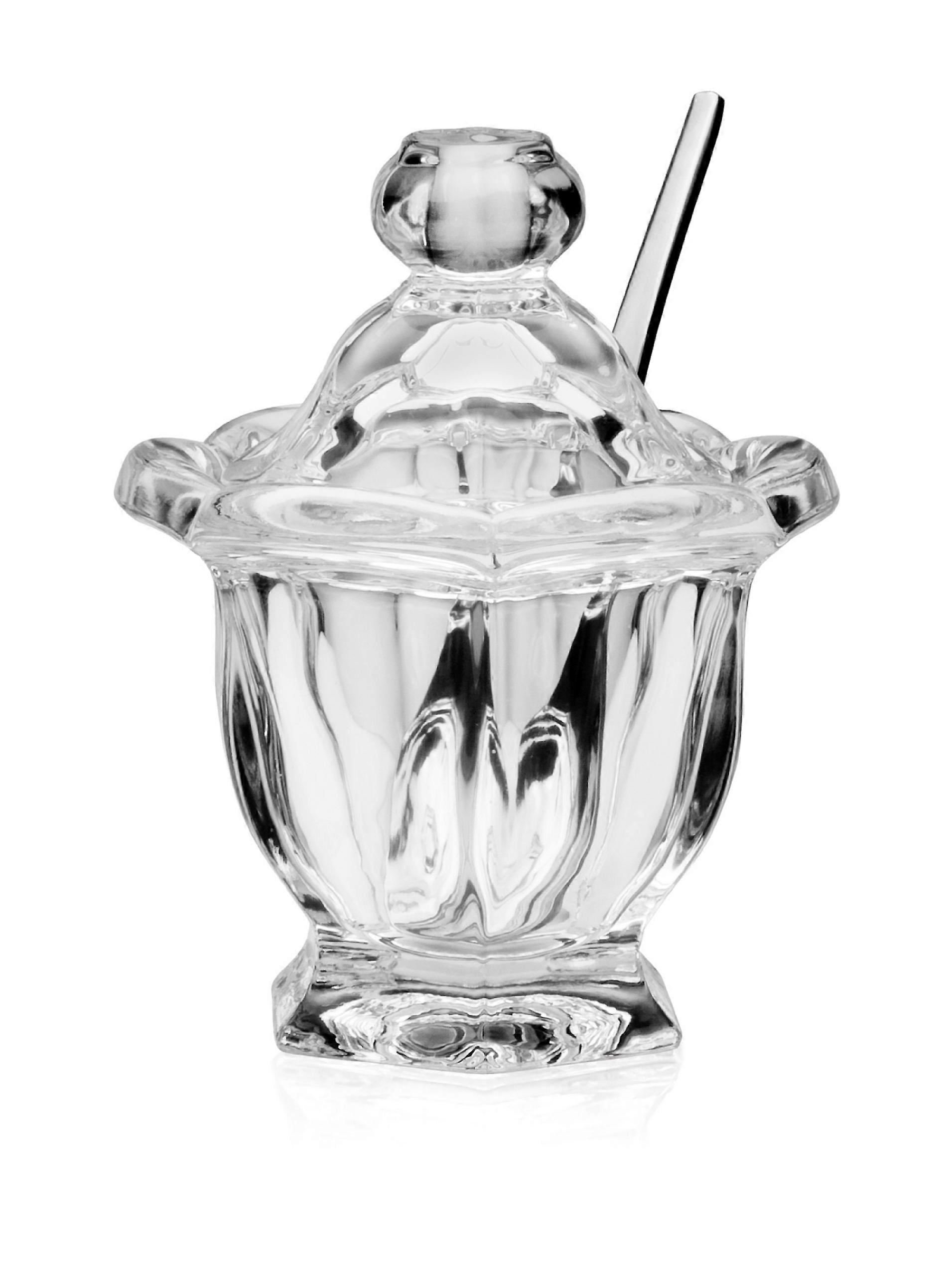 Clear Honey Jar for Kitchen Storage - 16 oz Glass Container with Airtight Lid, Easy Pour Spout, and BPA-Free Material