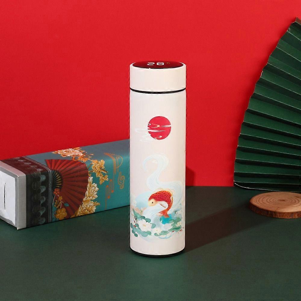 Display Double Layer with Lid Chinese Style Coffee Tumbler Water Bottle Vacuum Flask Thermos Cup