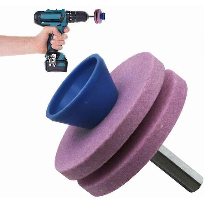 Lawn Mower Blade Sharpener, Garden Tool Sharpening Wheel, Sharpener Lawn Mower Tool Replacements Guazhuni (Pink) BLUE