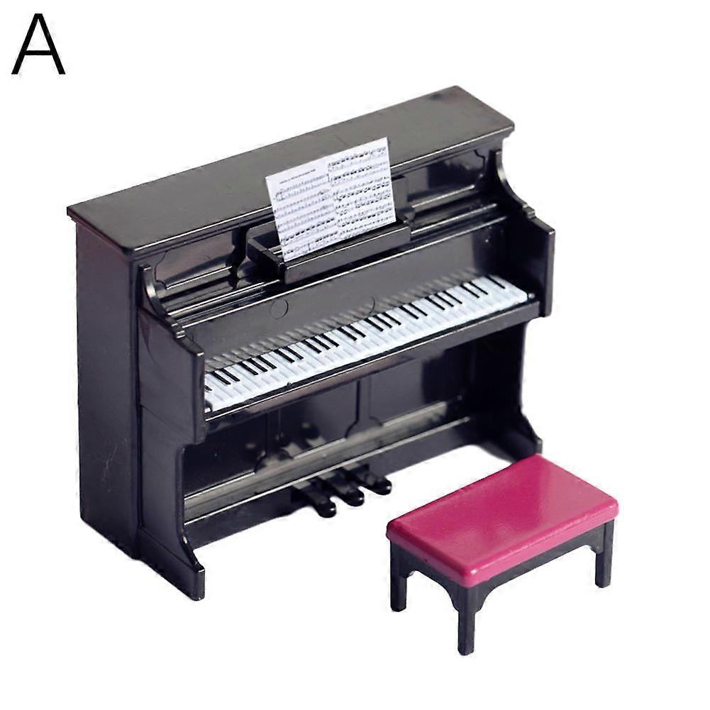 Miniature Piano with Stool Decoration Electronic Simulated Child
