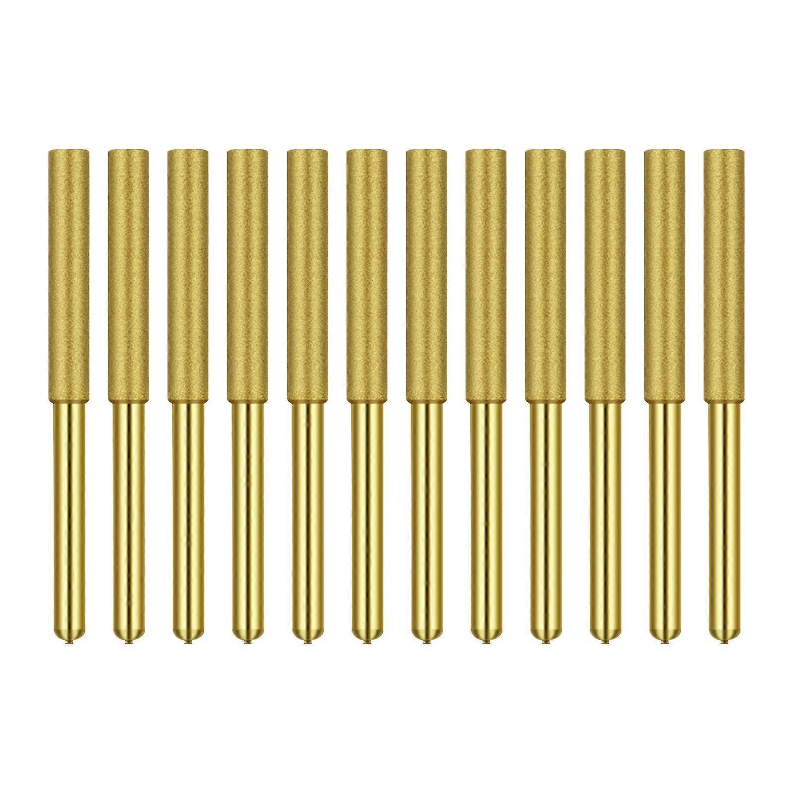 Diamond Chainsaw Sharpener Titanium Plated Burr Stone File Diamond Sharpening Wheels for Chain Saw Stone Jewerly Wood 12 Pcs 5/32 Inch