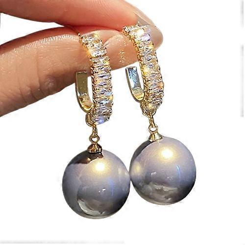 新しいファッション韓国の特大シミュレートパールドロップイヤリング女性ボヘミアンラウンドボールエレガントな結婚式のイヤリングジュエリーギフト