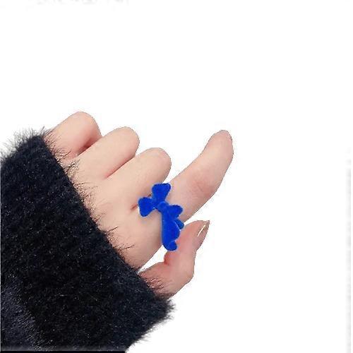 Inel de deget de iepure reglabil dulce drăguț fluture nod inele fată desene animate index inel manual de pluș inimă bijuterii cadou