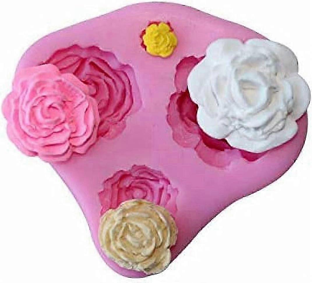 2 قطعة الورود مجموعة أقراص سكرية حلوى سيليكون قوالب DIY قوالب الشوكولاتة أقراص سكرية قوالب صابون الآيس كريم المصنوعة يدويا لكب كيك توبر ، طين البوليمر ، لذلك