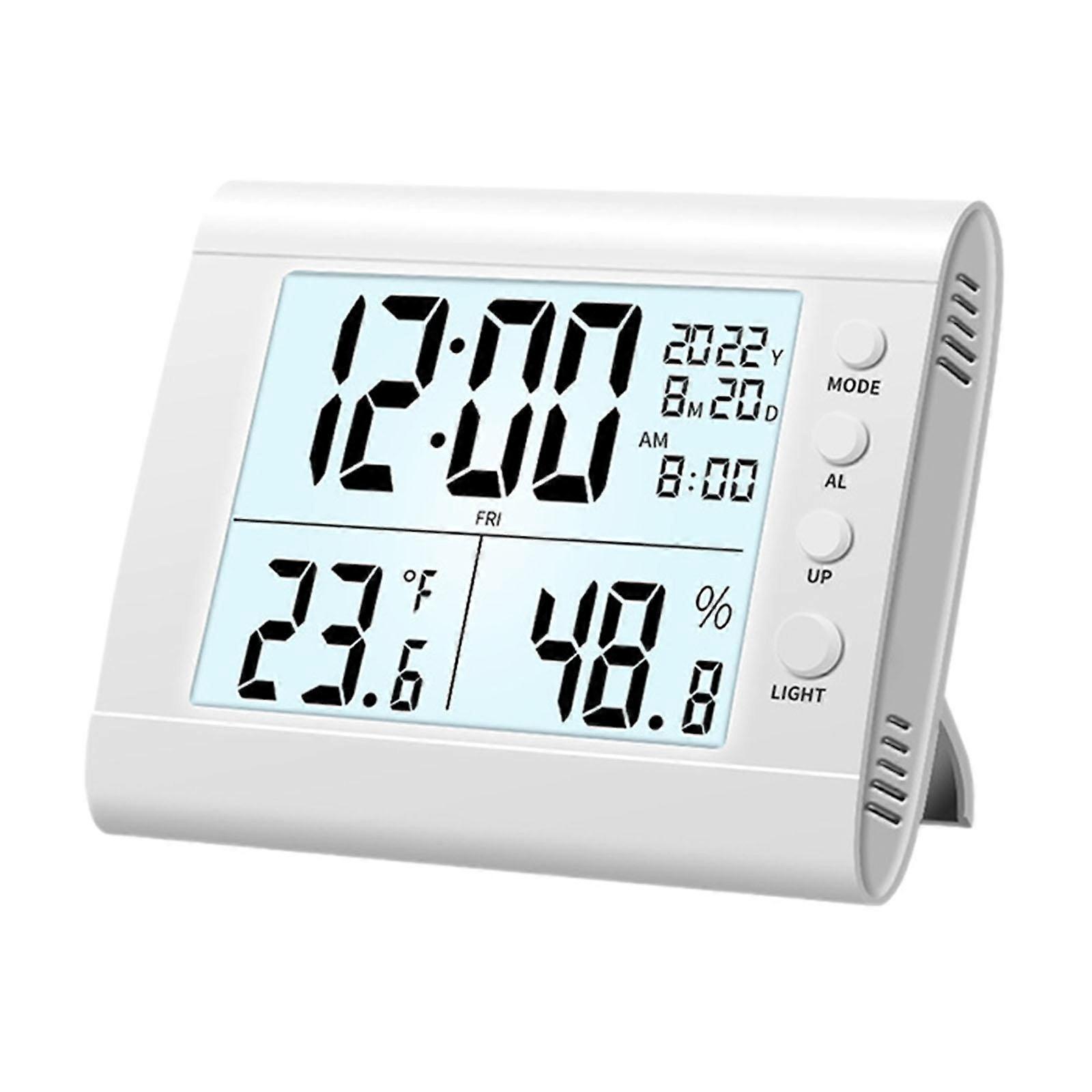 Digital väckarklocka Hygrometer Lätt att läsa Stor Digital Display Hushåll