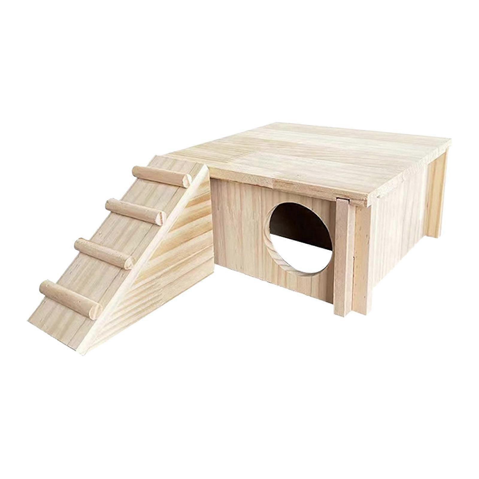 Hamster House Hide Supplies Wood Hamster Hideout for Hamster Lemmings Mouse