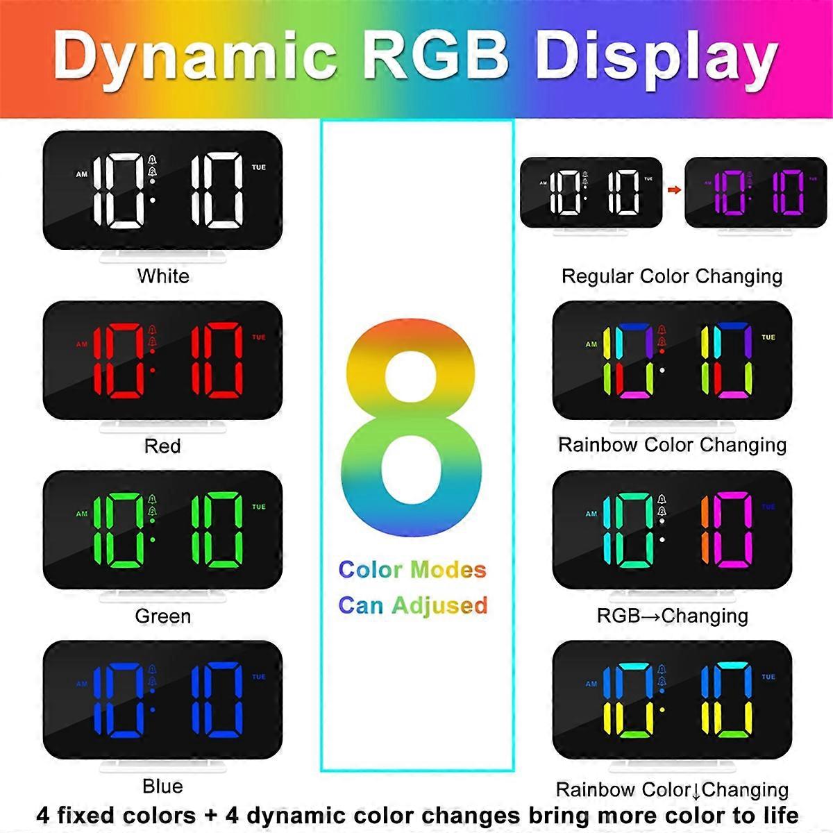 LED Digital Alarm Clock for Bedrooms with Night Light,Dual Alarm,12/24H, Plug in Large Display Alarm Clock for Bedroom,B