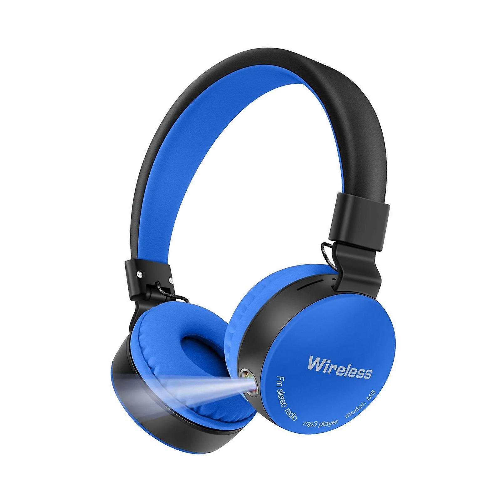 Wireless Bluetooth Headphones Over Ear With Light And Mic 8 Hours Of Use Foldable Headset PUW1056