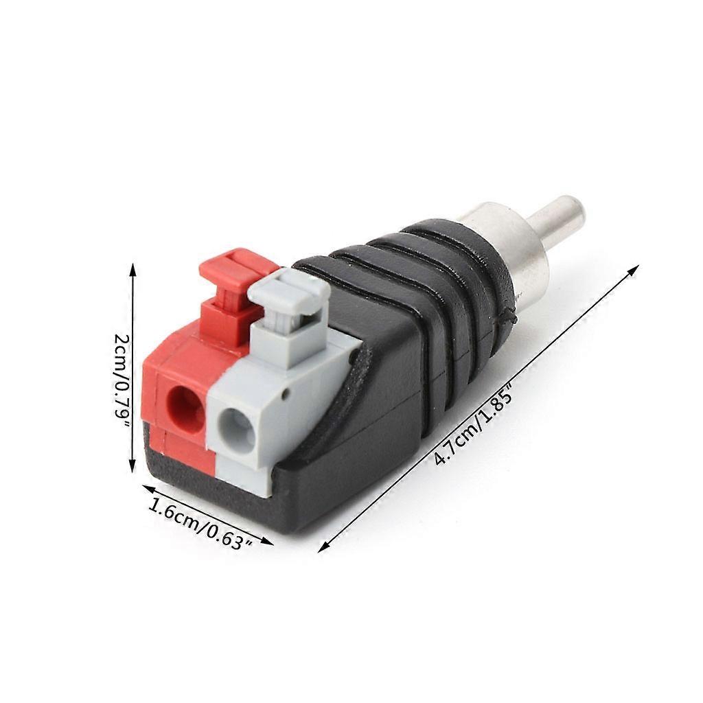 Speaker Wire A/V Cable to o Male RCA Connector Adapter Jack Press Terminal Other