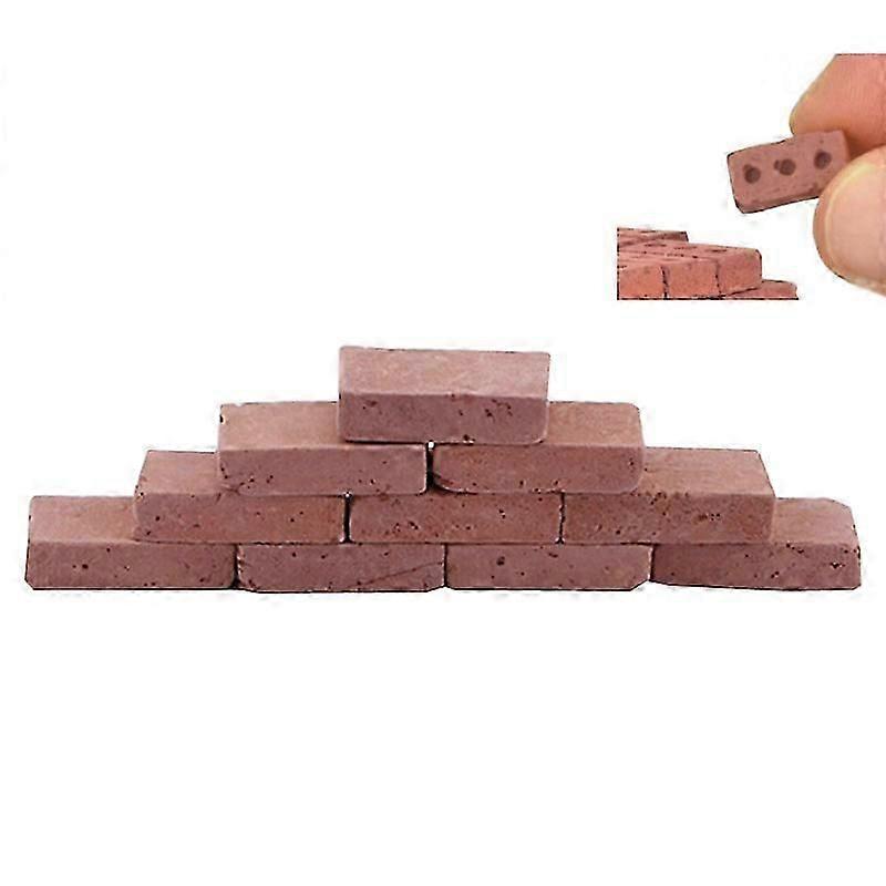 100PCS Bricks Building Role Play Toy, Size1.6*0.8*0.45cm pottery clay 1:16 Blocks