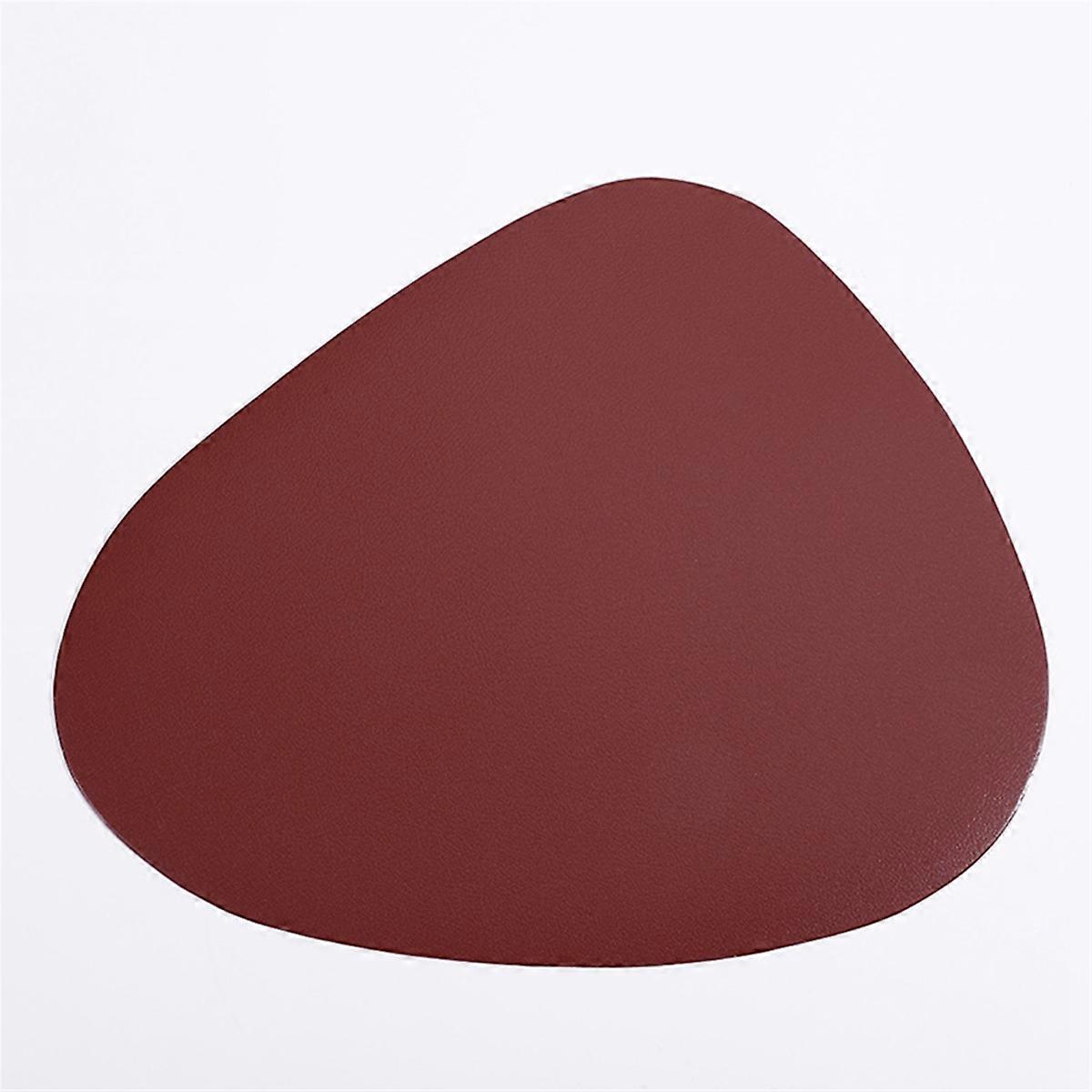 4Pcs Placemats for Table Non-Slip Coaster Leather Place, Wine Red