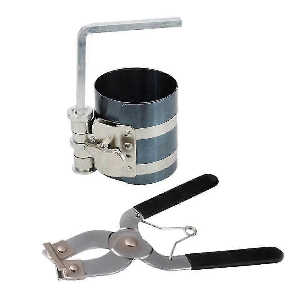 2Pcs Ratchet Style Piston Ring Compressor and Piston Ring Installer Pliers Tool