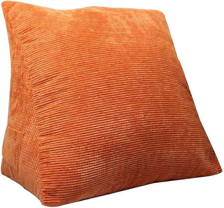 Durable Triangle Pad Backrest Pad Velvet Cushion Sofa Bed Office Chair Rest Cushion Soft (Color : Orange 40X20X30cm)