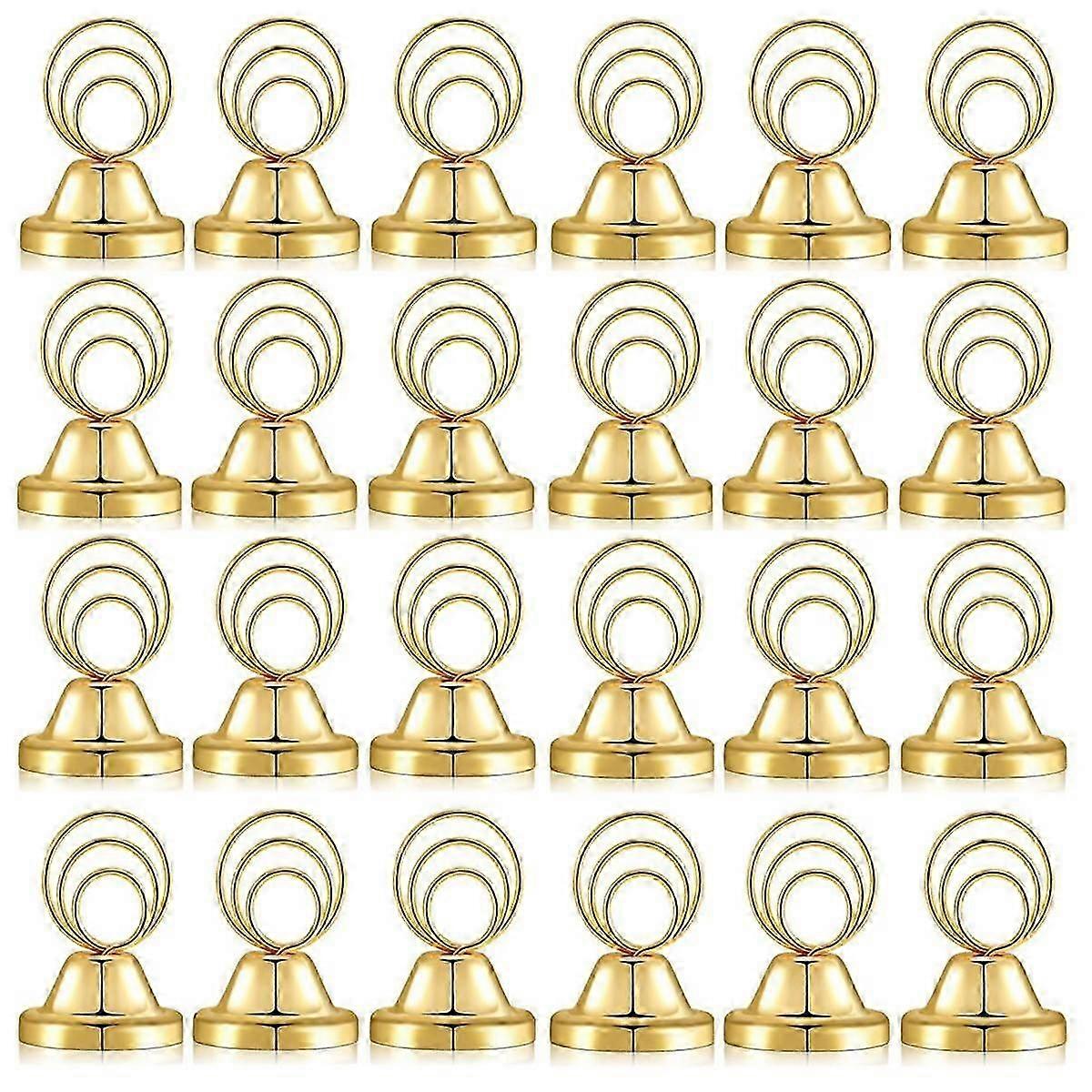 24 Pcs Gold Table Number Holders Wire Picture Holder Small Size Table Card Holders Tabletop Metal Place Card Holder