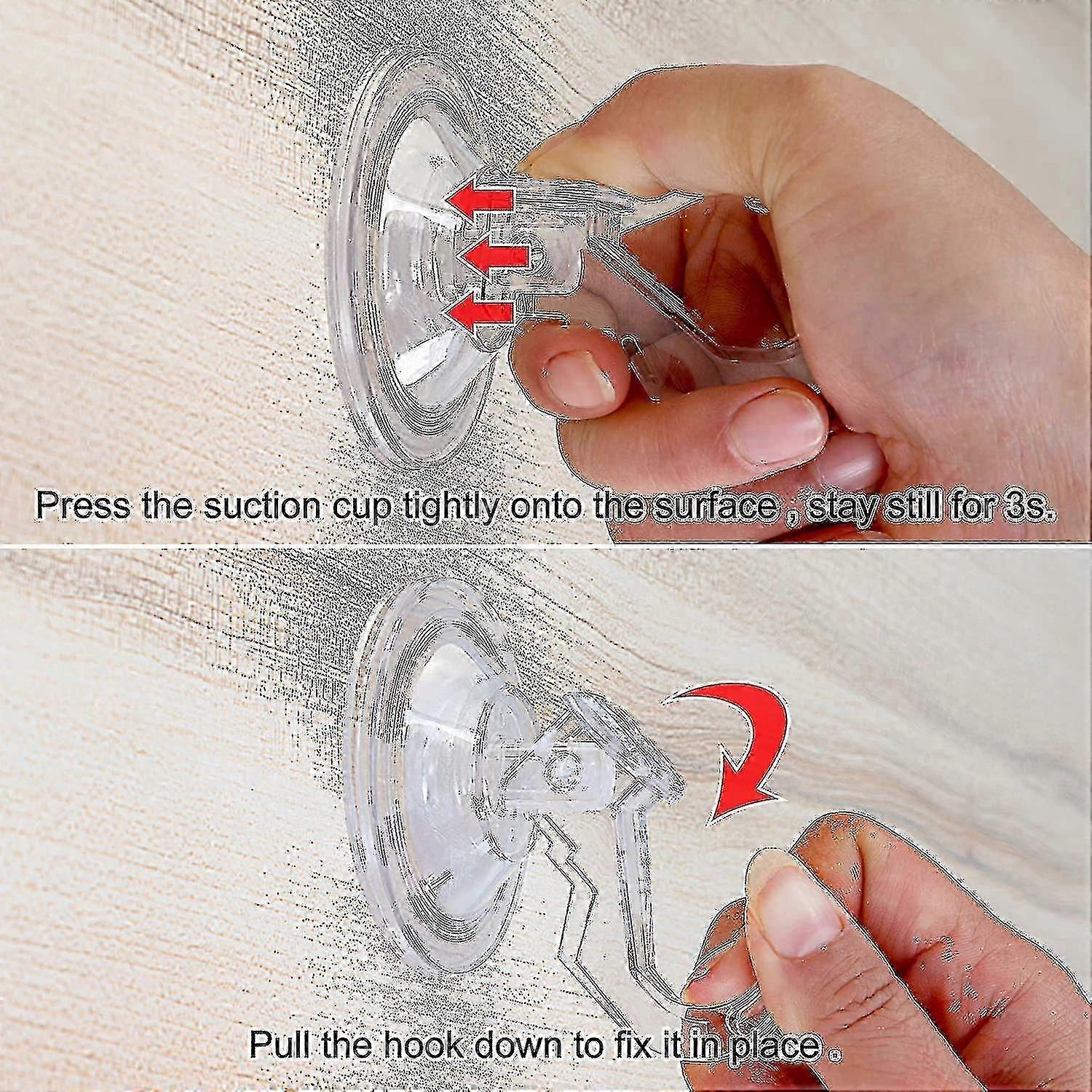 Suction Cup Hook, Set Of 6 Suction Cup Hooks, Load Capacity 3kg, Transparent