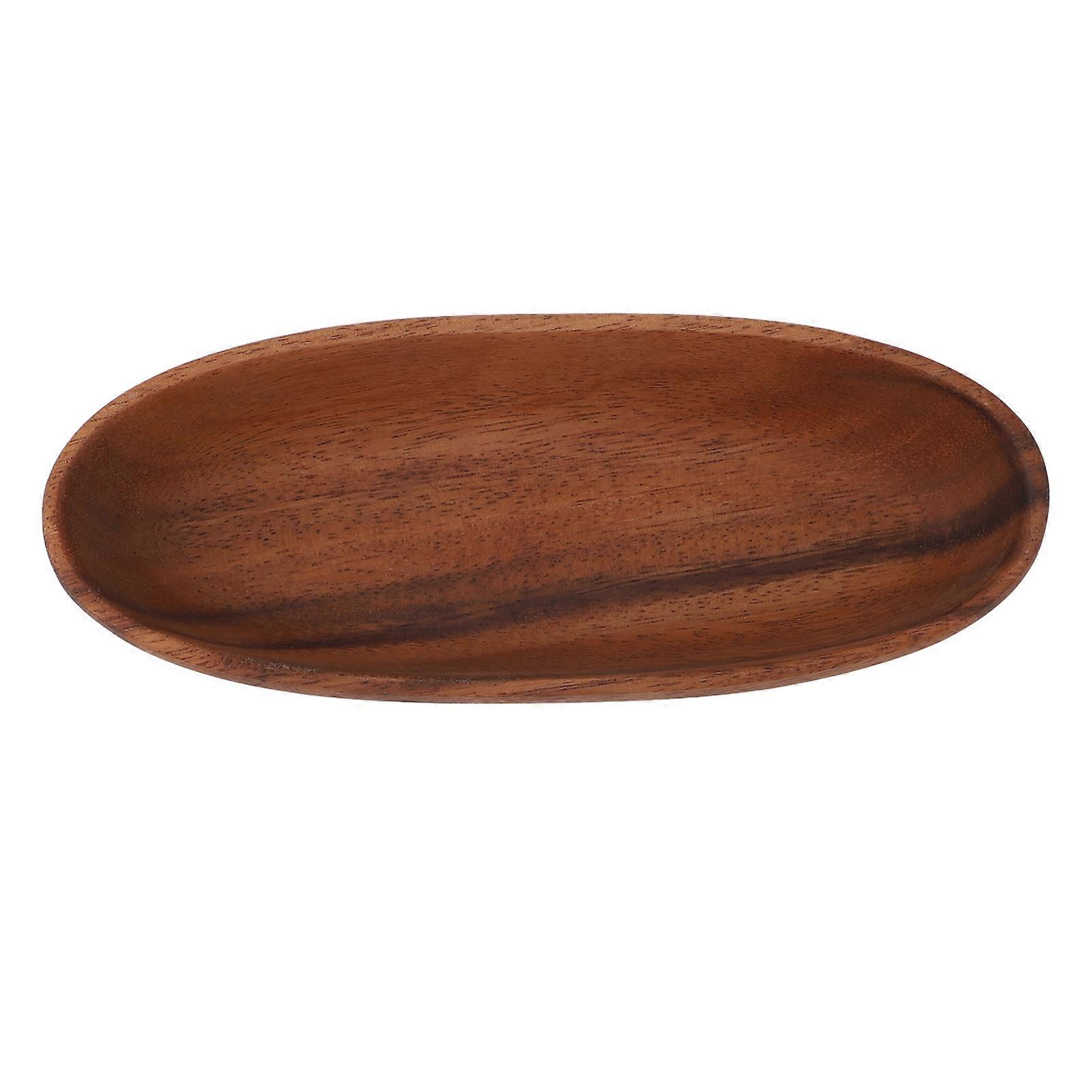 Wooden Salad Bowl Multipurpose Large Capacity Wooden Boat Shaped Bowl for Food Bread Fruits Snack Dessert 22x8.5x4.5cm / 8.7x3.3x1.8in