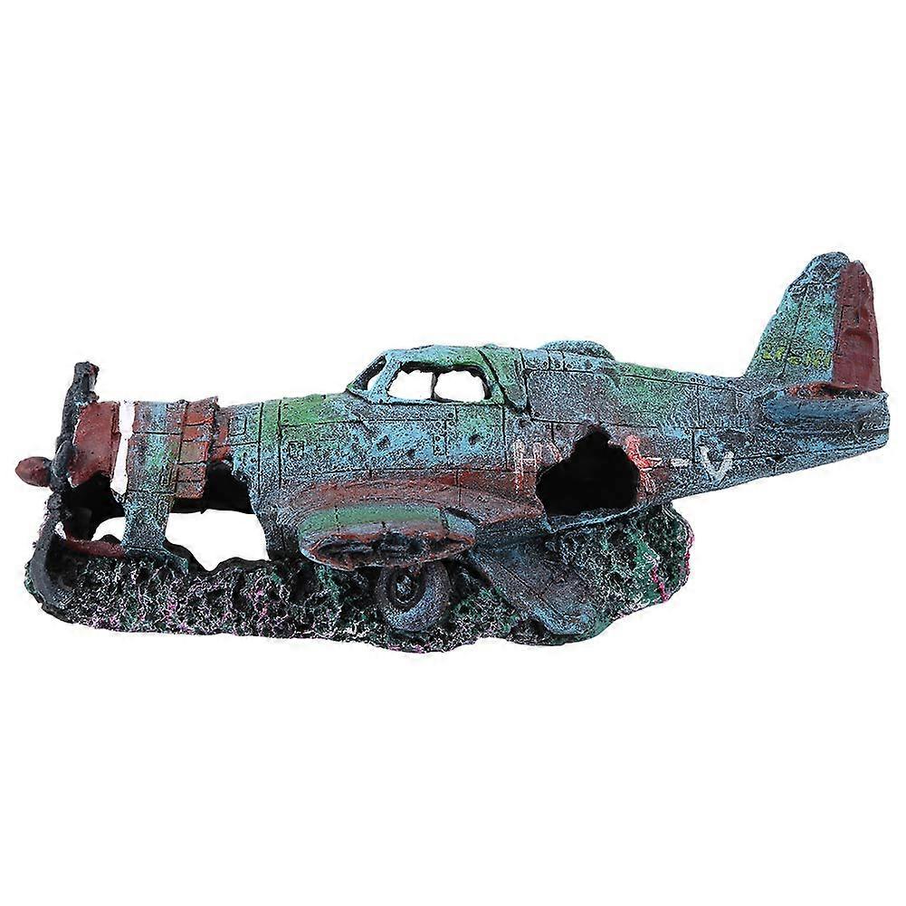 Fish Ornament for Aquariums, Multiple Holes Design, Non-Toxic Decorative Plane in Natural Color for Fish Tank Decor