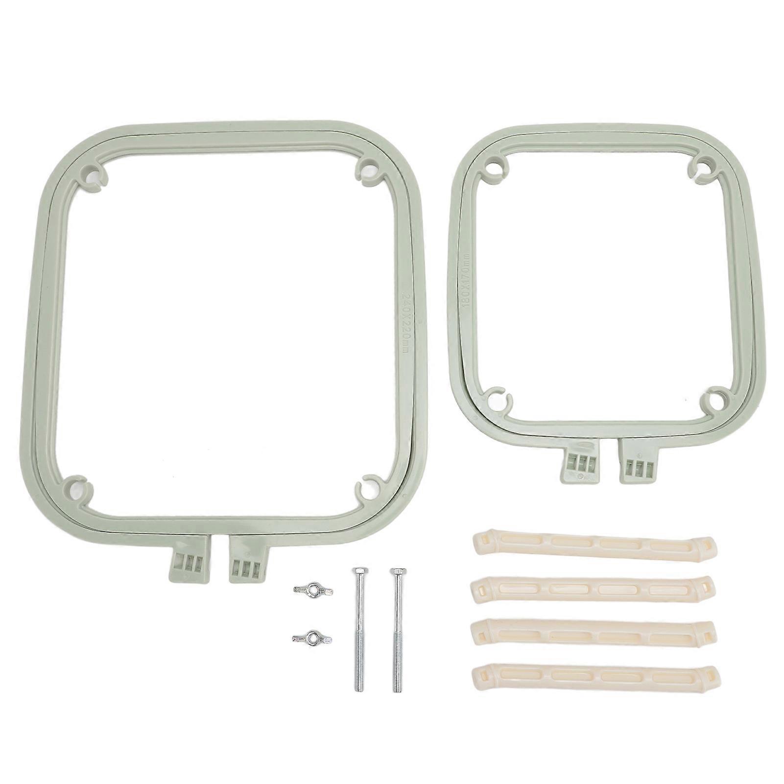 Double Layer Embroidery Frame Stitch Hoop Stand Adjustable Integrated ABS Needlework Holder Tool for Desktop Nordic Green
