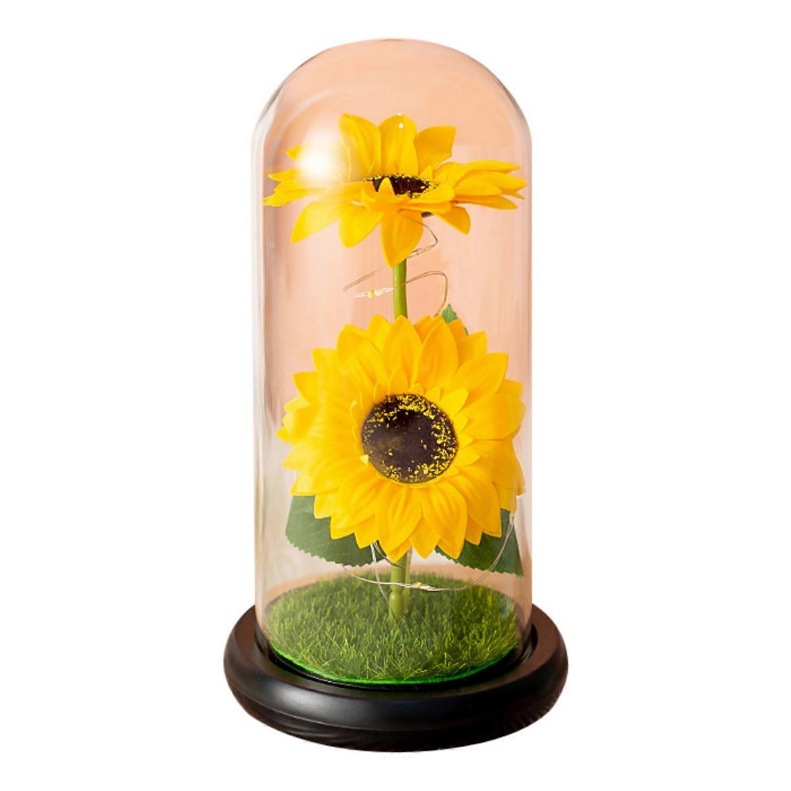 Artifical Flower Simulated Rose Tulip Ornament with Box Realistic Elaborated Faux Floral Gift for Friend Mom Girlfriend Home Decor (Excluding Battery)