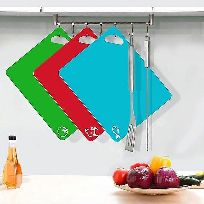 Kitchen Gadgets Kitchen Plastic Cutting Board 6PCS Set Extra Thick Flexible Chopping Board