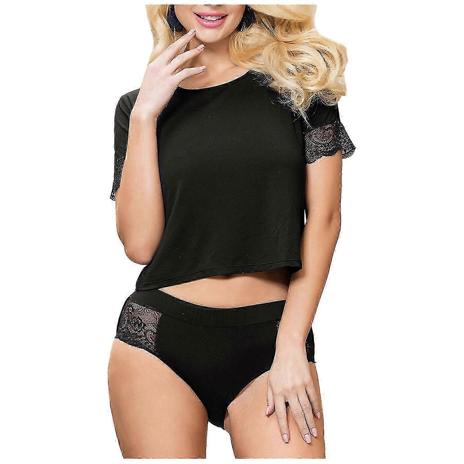 Comfortable Women's Pajama Set with Casual Briefs and Shorties Two-Piece Ensemble