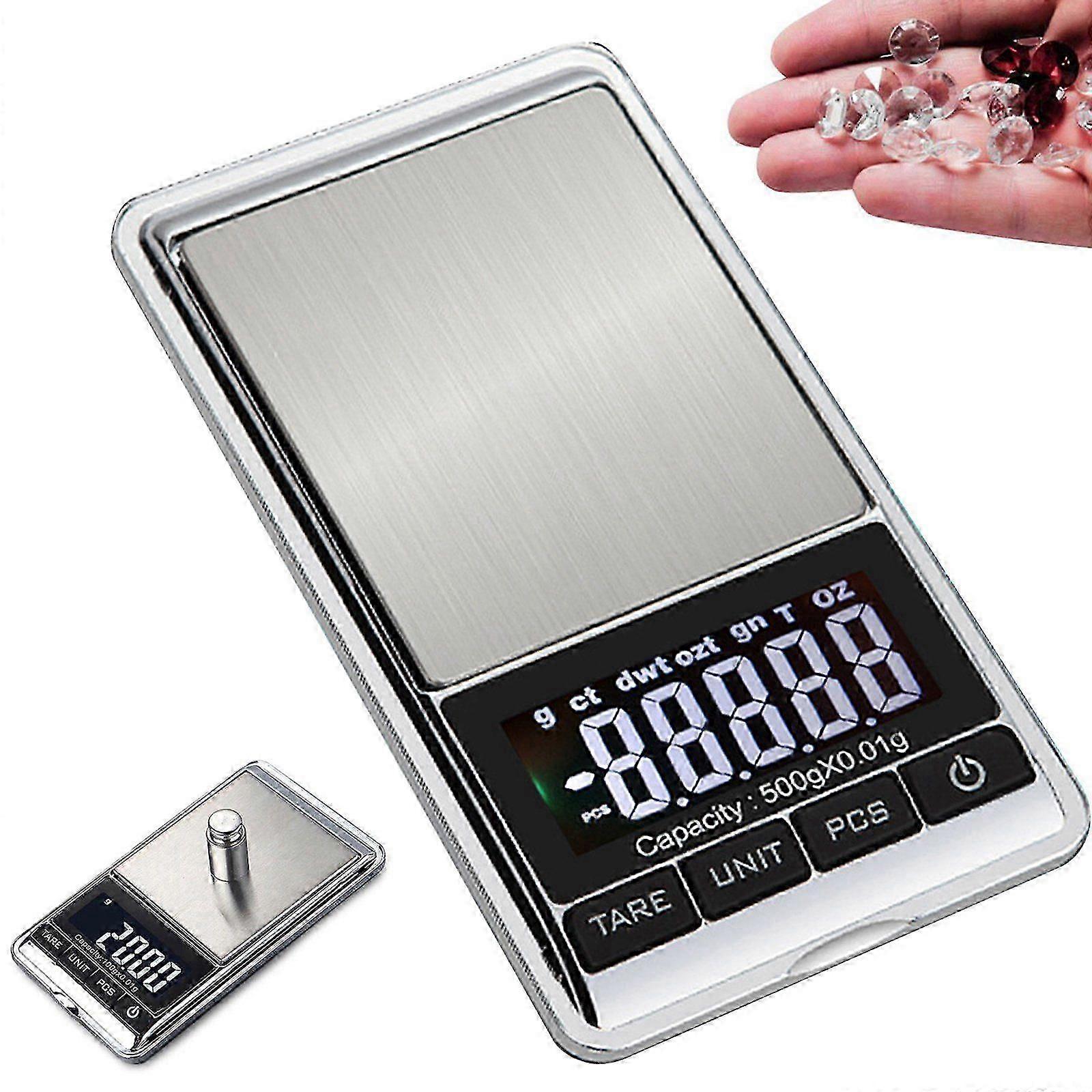 Ψηφιακή κλίμακα γραμμαρίων 500g*0.01g χρυσός ασημένιος κόκκος βοτάνων μεγέθους τσεπών νομισμάτων κοσμημάτων