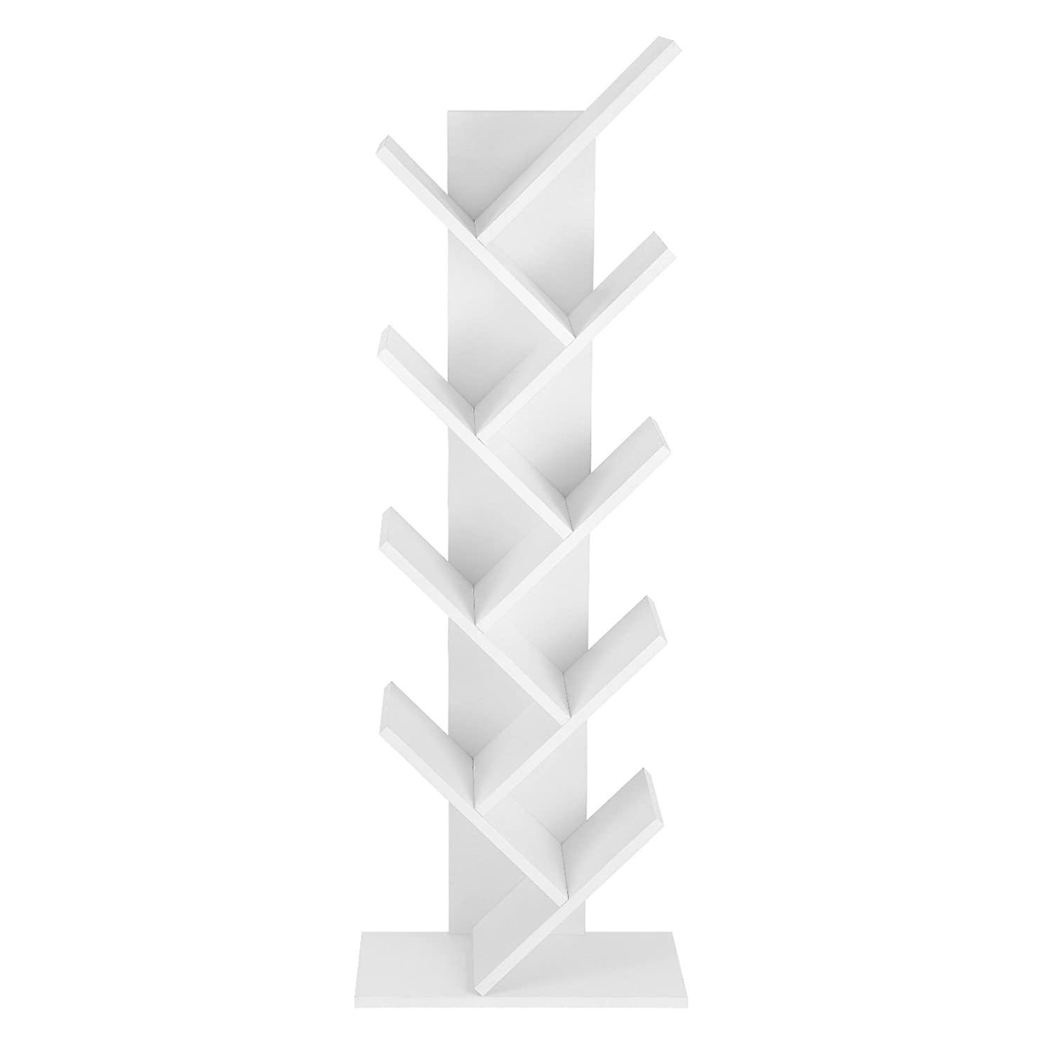 Bookshelf tree-shaped white with 8 levels freestanding
