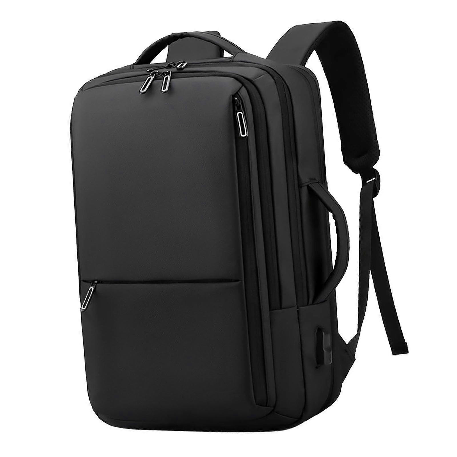 Business Backpack 15.6-Inch Laptop Travel Work Backpack With Padded Compartments Multi-Compartment Black