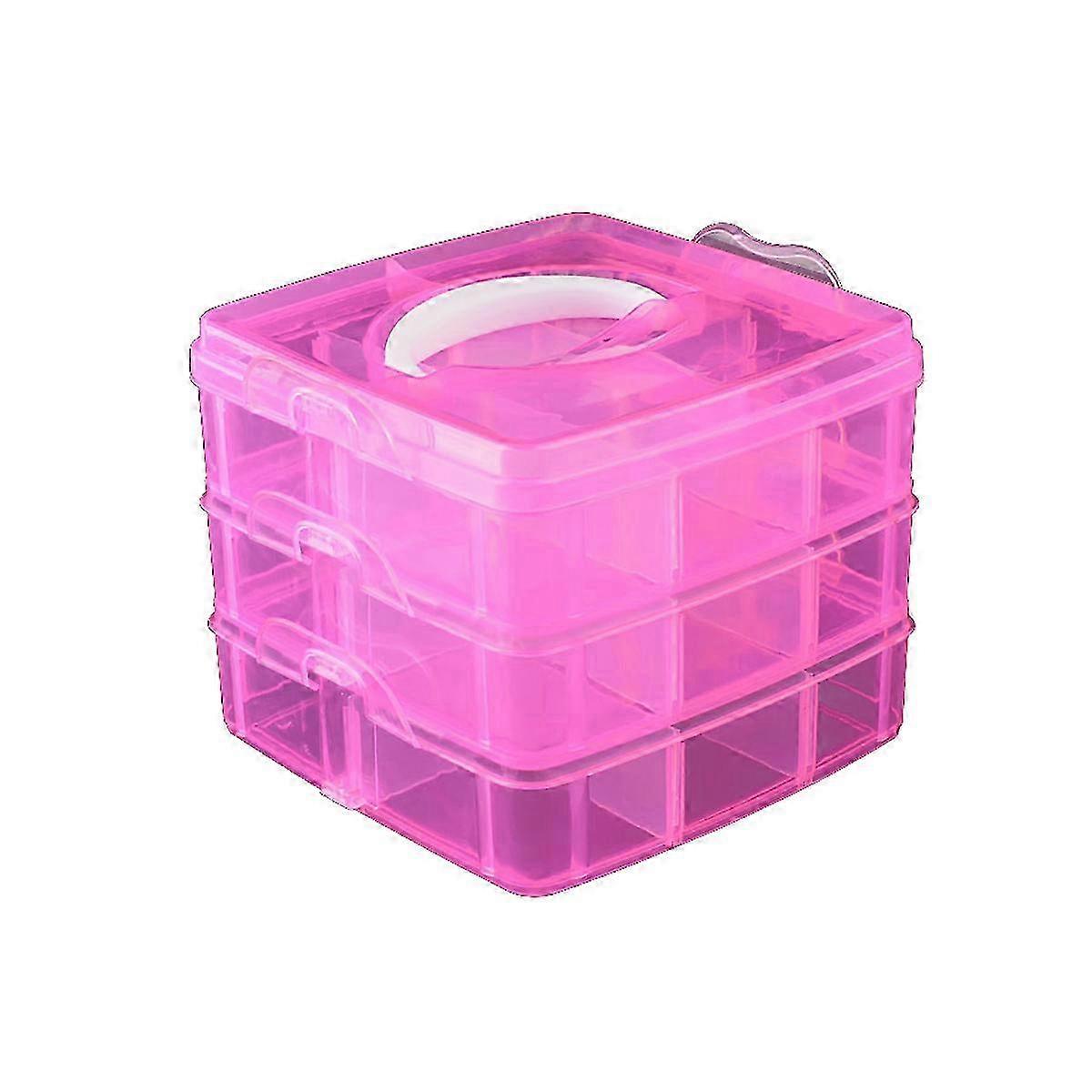 3-layer portable plastic storage box for cosmetics