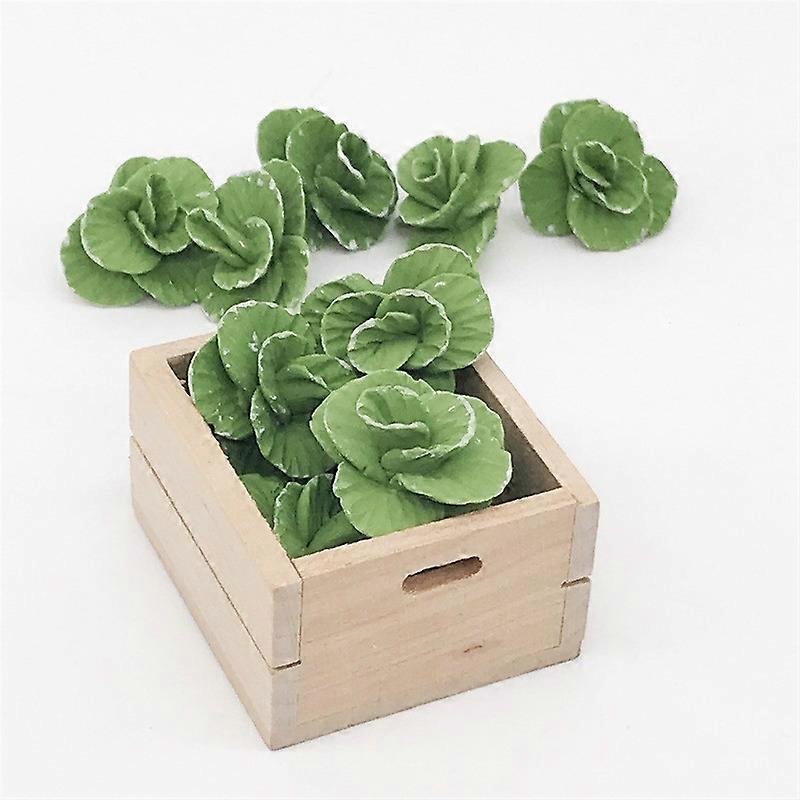 5 PCS 1:12 Mini House Toy Vegetable Simulation Cabbage Kitchen Accessory Mini House Toy 5 PCS Cabbage