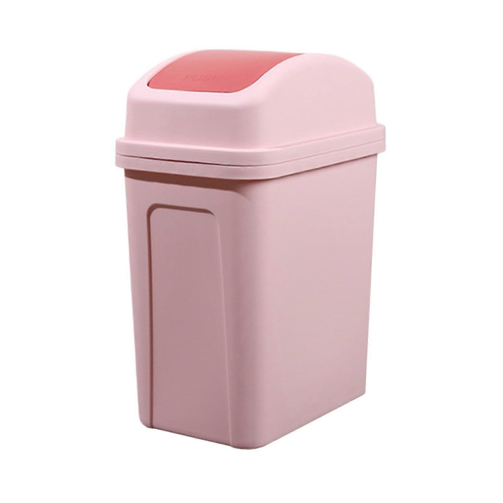 Plastic Trash Can with Lid, 5.5 Gallon Outdoor Garbage Bin, DogProof OdorBlocking for Kitchen