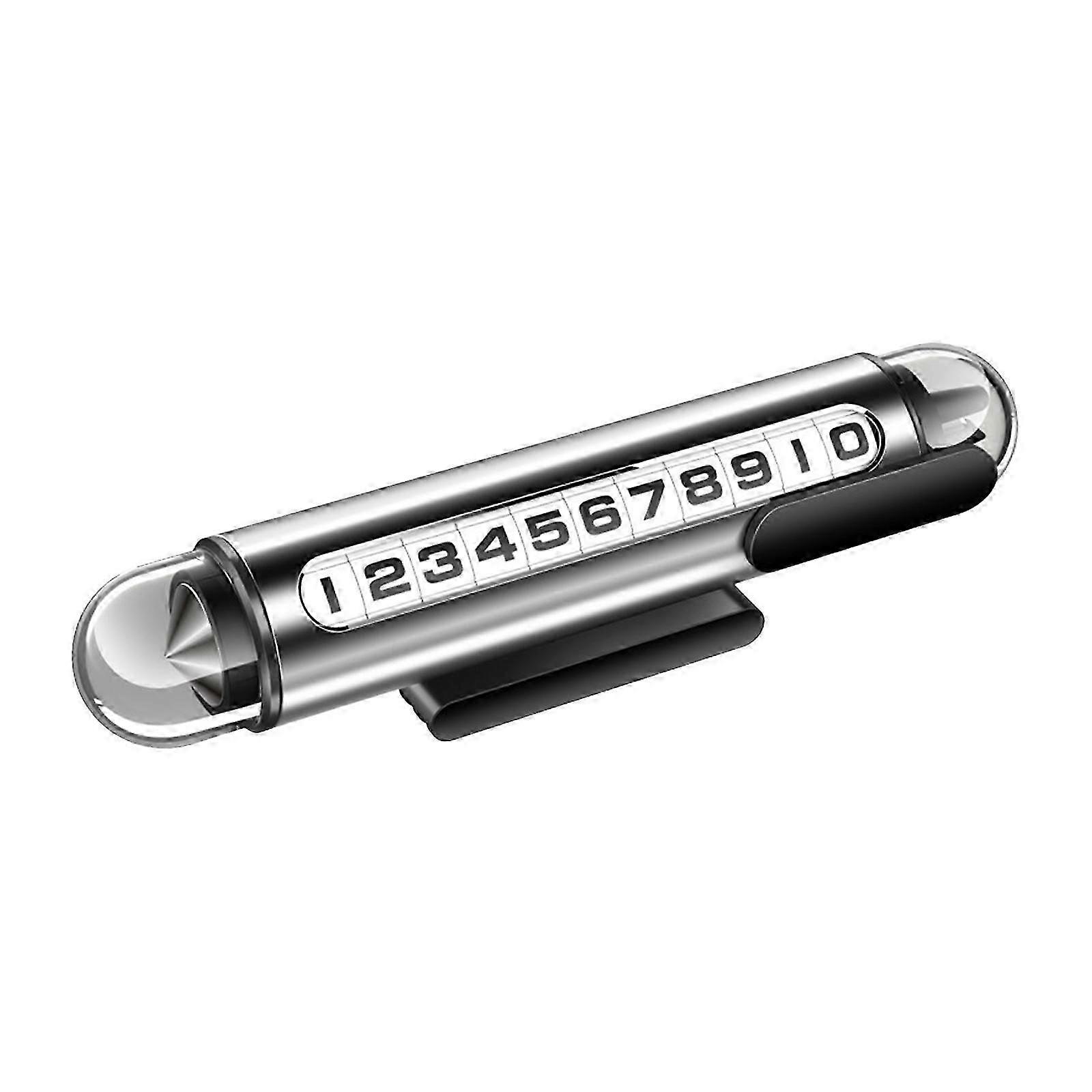 Notification Phone Number Card Temporary Parking Number Plate Universal Stop Parking Number Sign for Car Dashboard Buses-color: argent