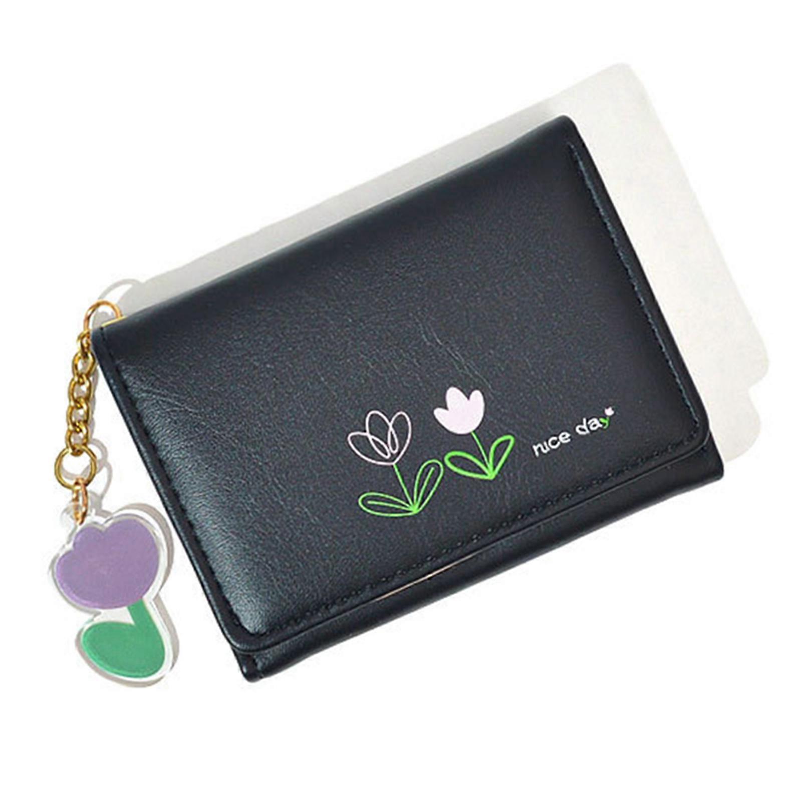 Short Trifold Wallet Women Pu Leather Multiple Card Slots Coin Purse Daily use, Shopping, Dating