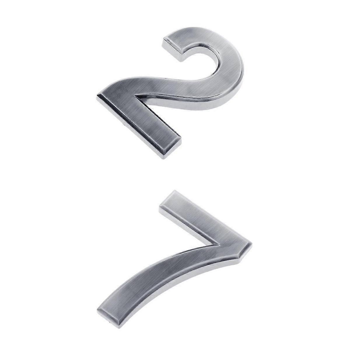 2x Door Mailbox Address Number Sign Stickers 2 & 7 Street Numbers for Window