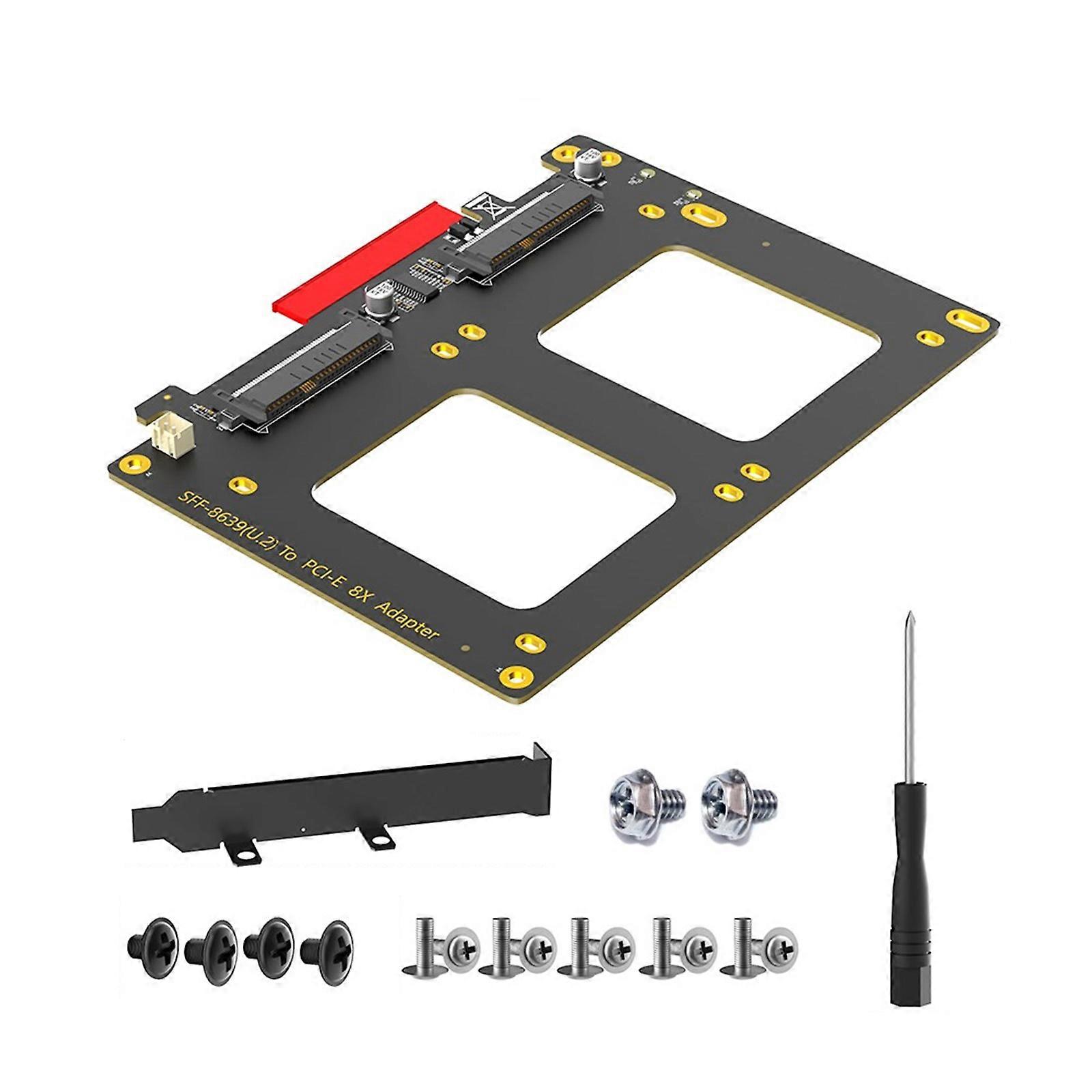 Double SFF 8639 To PCIE 8X Adapter Card SFF-8639 to PCIExpress 8X Expansion Card For Computer
