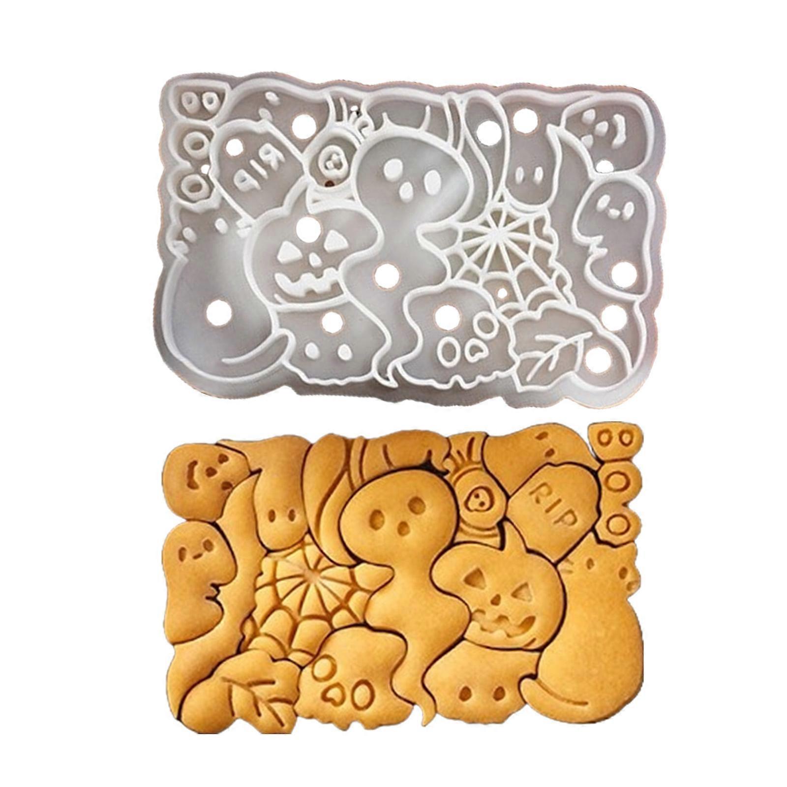 Plastic Cartoon Halloween Pattern Cookie Cutter Decorating Tool Biscuit Molds Cake Decorating Cutter Molds Enduring Multicolor