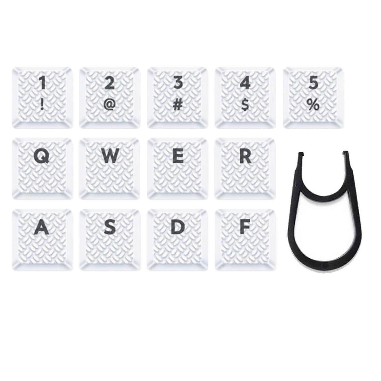 Only Keycap,DIY ABS Backlit Keycap 13 Keycaps Non-slip Texture Keycaps for G915\G913 G815\G813\TKL RGB Keyboard White