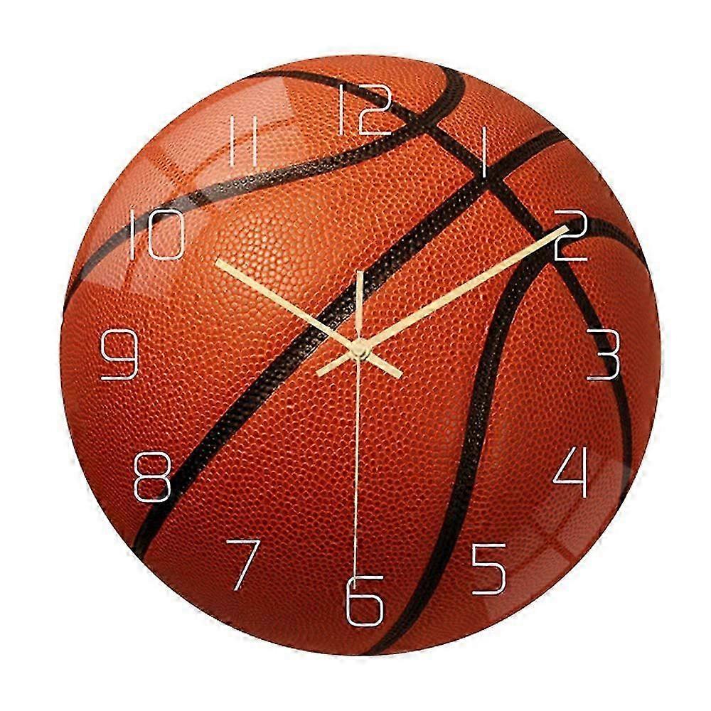Basketball-shaped wall clock, silent, creative appearance
