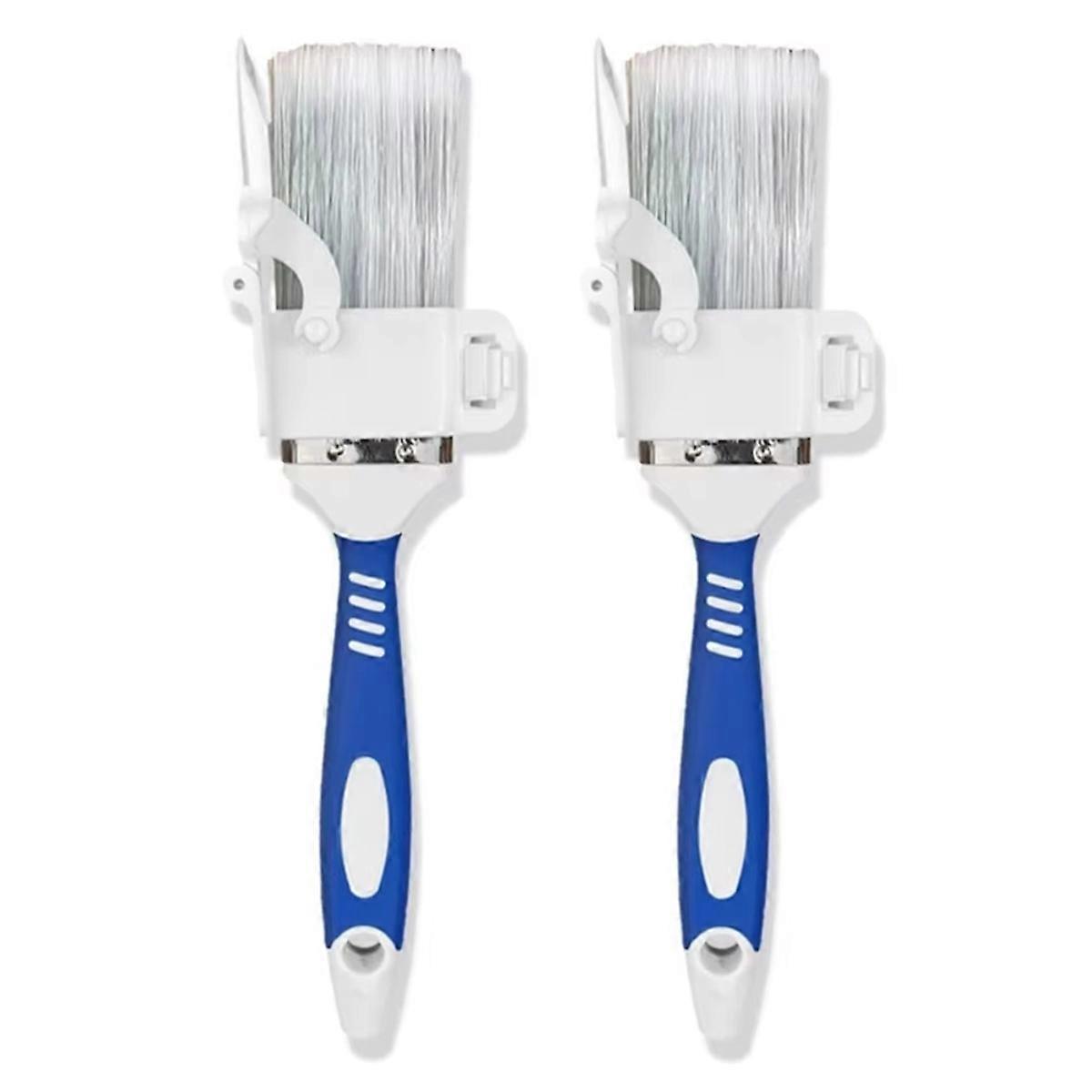 2pcs Comfortable Handle Edging Color Separation Brush with Detachable Baffle Hanging Paint Brush