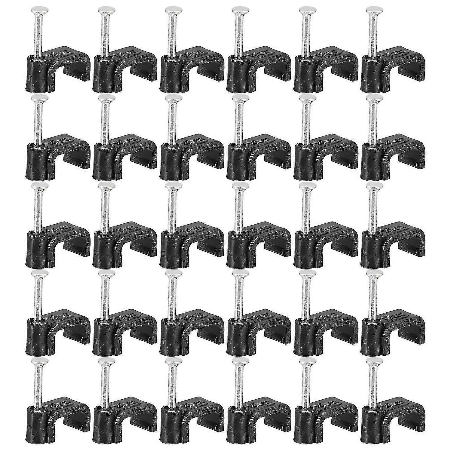 100Pcs Half Clamps Black J Hooks Nails Pipe Support Clamps Fixing Tools